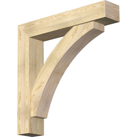 Ekena Millwork Thorton Block Rough Sawn Bracket w/ Offset Brace, Douglas Fir, 8"W x 42"D x 42"H BKT0806X42X42THR05RDF